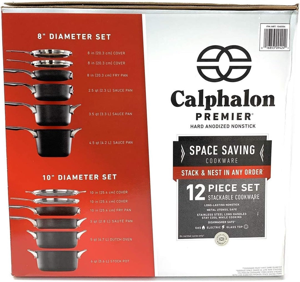 12-piece Hard Anodized Space Saving Cookware I824940