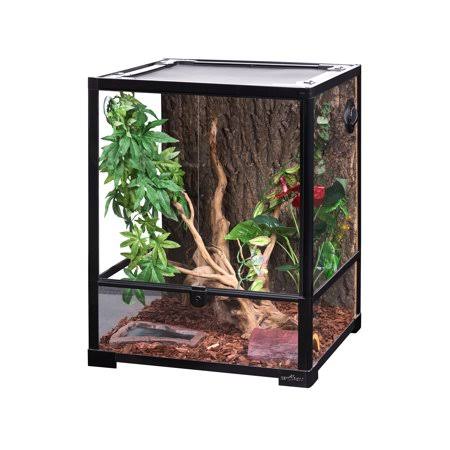 18 inch x 18 inch x 23.6 inch Glass Terrarium with Double Hinge Door H1169