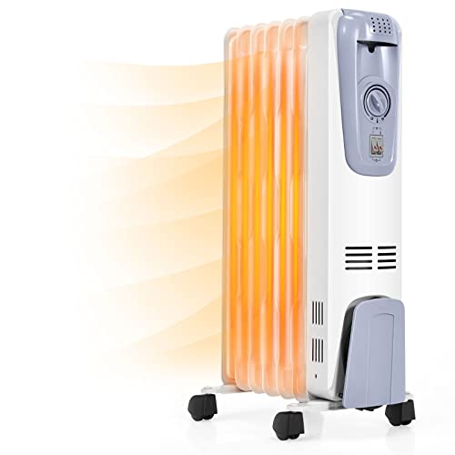 Oil Filled Radiator Heater with Adjustable Thermostat, 3 Heat Settings P7180