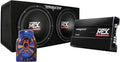 12 Inch 1200W Dual Loaded Car Subwoofer Audio Sub Box and Amplifier with 4 Gauge 3000 Watt Amplifier Wiring Amp Kit L236696
