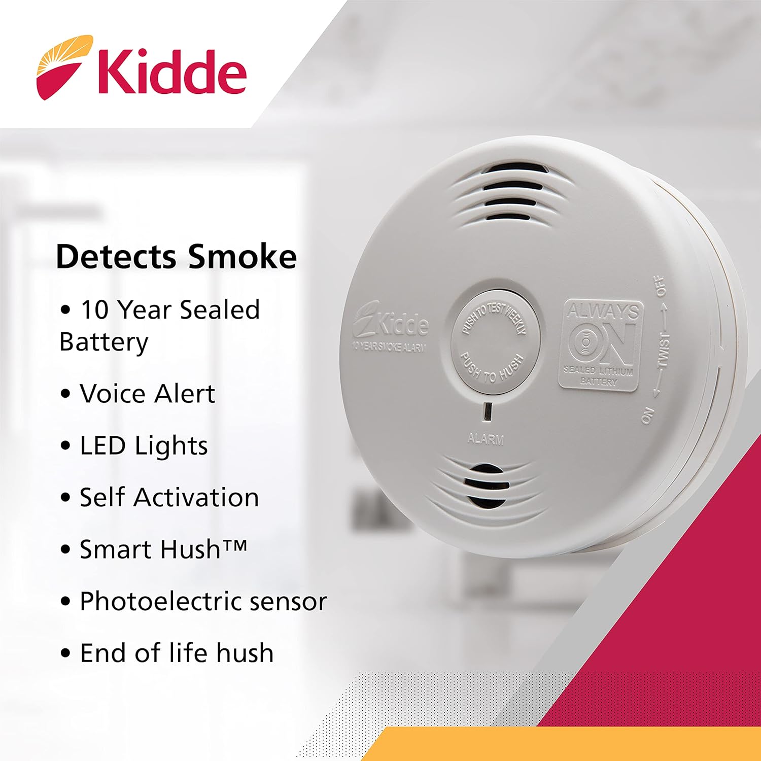 10-Year Photoelectric Smoke Detector P5417
