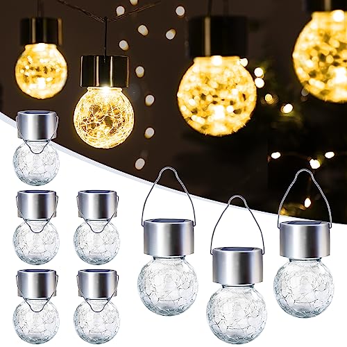 8 Pack Solar Hanging Lights Warm White U86044