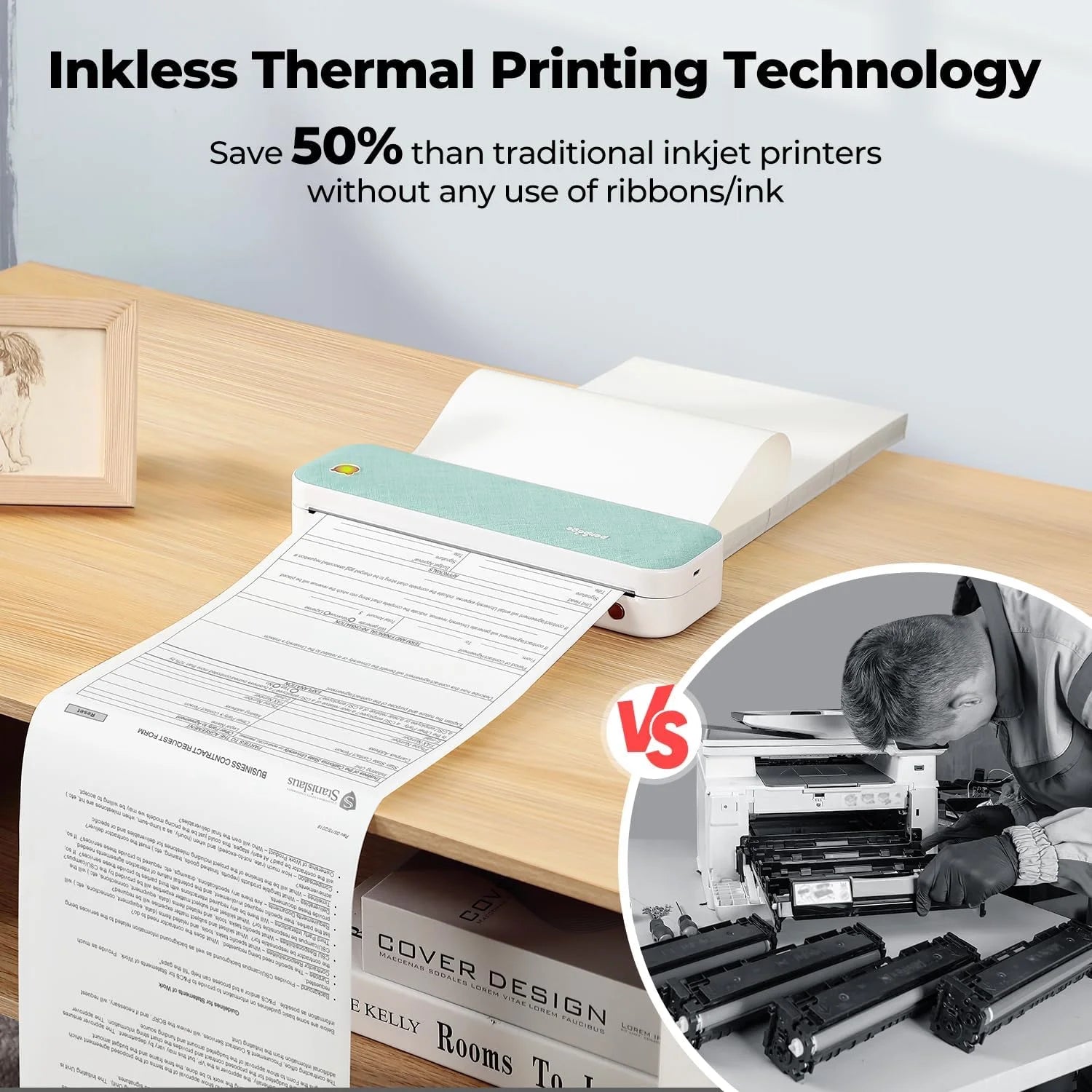 Green Wireless Thermal Inkless Printer N898
