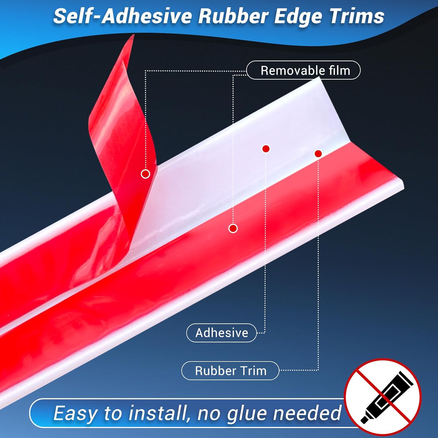 White Self Adhesive L Shaped Edge Trim, 10Ft X9377