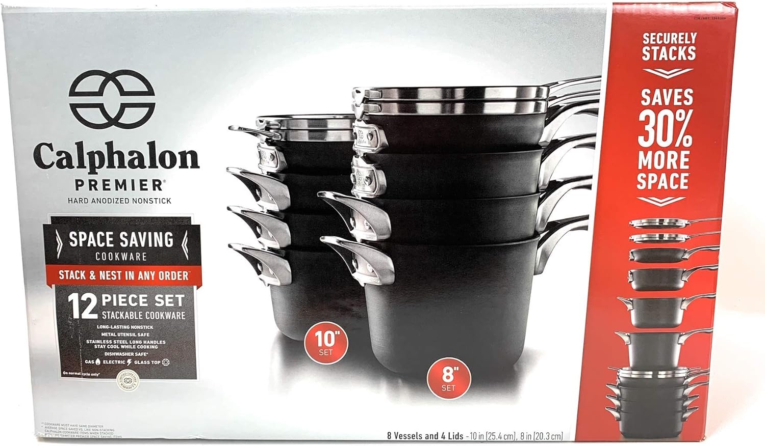12-piece Hard Anodized Space Saving Cookware I824940