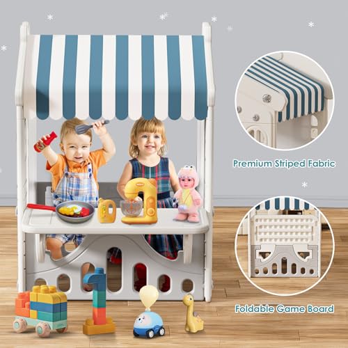 Kids Playhouse with Kitchen Toys Set Blue G286
