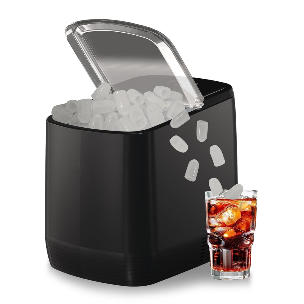 Countertop Ice Maker, 3.5 Minutes Fast Ice Making Machine Auto-Cleaning Function, Portable Ice Maker with Basket and Scoop A503