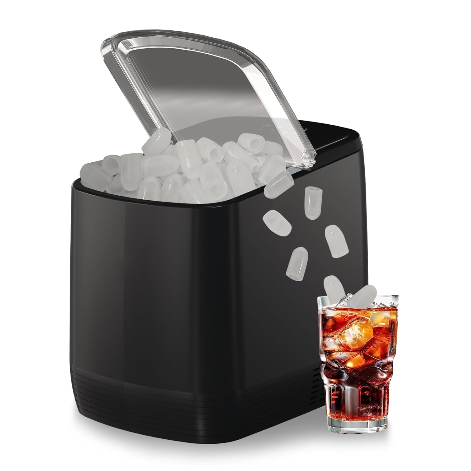 Countertop Ice Maker, 3.5 Minutes Fast Ice Making Machine Auto-Cleaning Function, Portable Ice Maker with Basket and Scoop A503