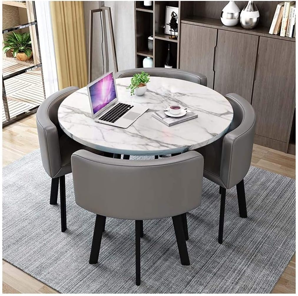 Grey 80cm Round Dining Table Set of 5 P5956
