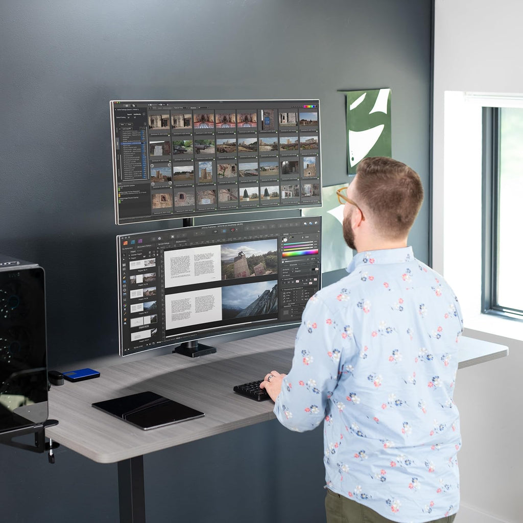 Black Dual Monitor Desk Mount for Ultrawide Screens up to 43 inches G438137