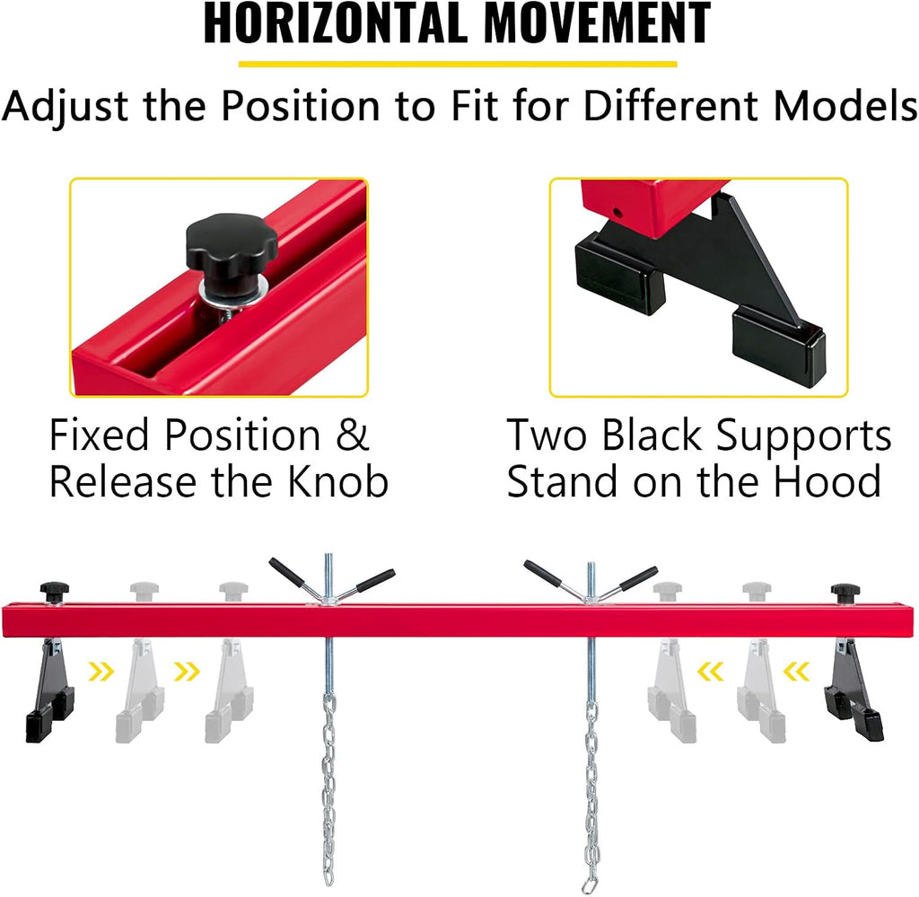 Engine Support Bar 1100 Lbs Capacity 2 Point Lift Dual Hooks Y604856