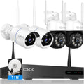 Wireless Security Camera System with 1TB HDD, Dome PTZ Cameras and Bullet Cameras, 8 Channel WiFi Surveillance NVR System with Floodlights & Siren Alarm, 2 Way Audio L37902