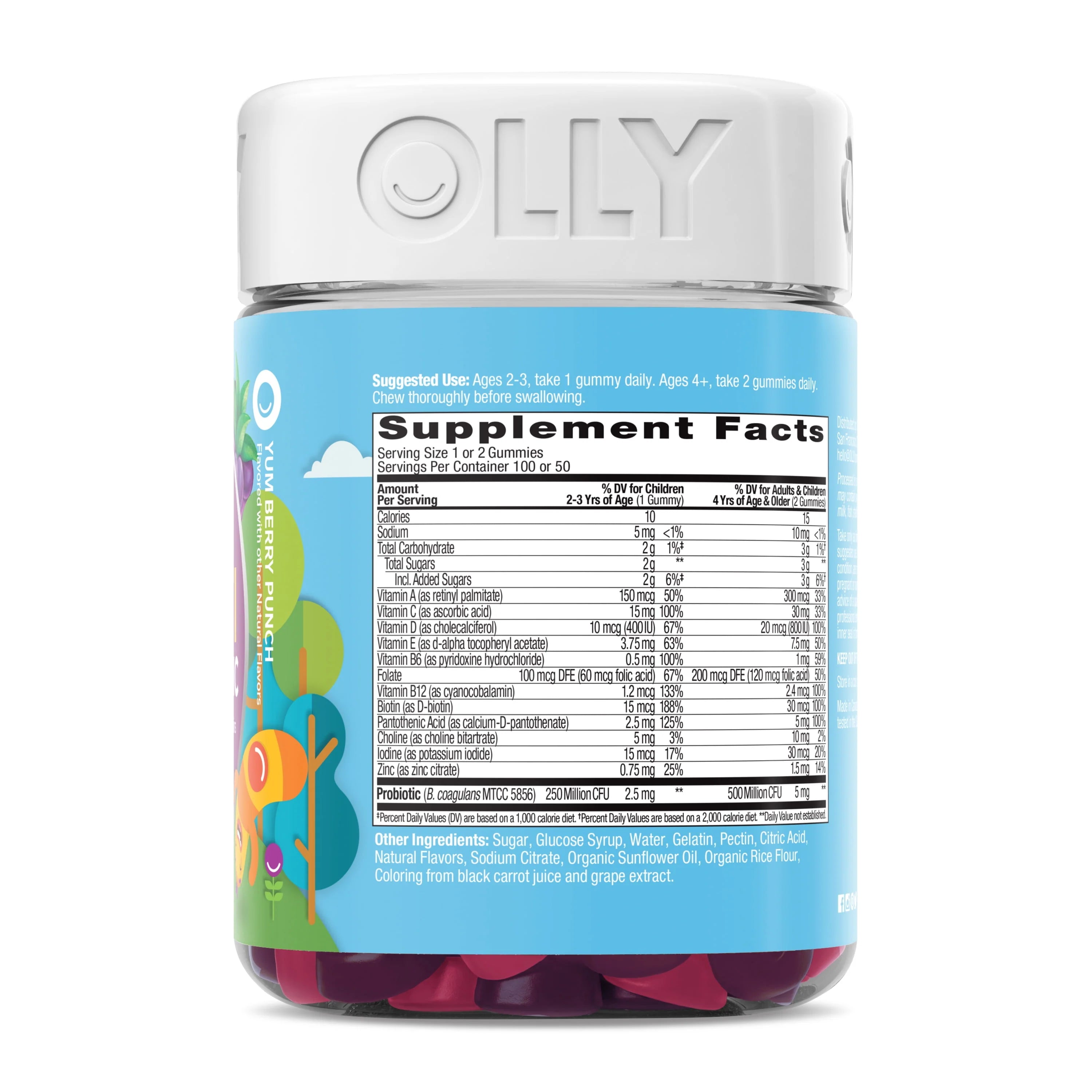 Kids Multivitamin Probiotic Gummy, Berry, 100 Ct K7613