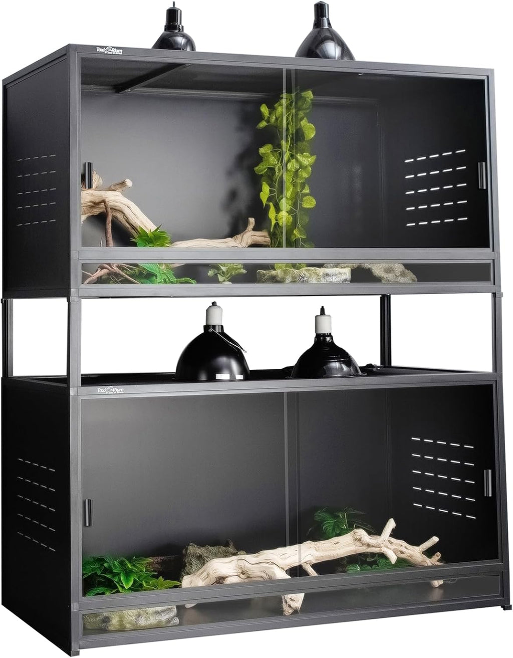 PVC Reptile Enclosure 48"x24"x24" 120 Gallon Large Tank with Sliding Tempered Glass Doors T6049