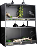 PVC Reptile Enclosure 48"x24"x24" 120 Gallon Large Tank with Sliding Tempered Glass Doors T6049