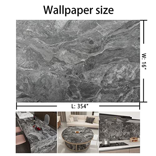 Grey Matte Marble Peel and Stick Contact Paper 31.5x354inch G6718