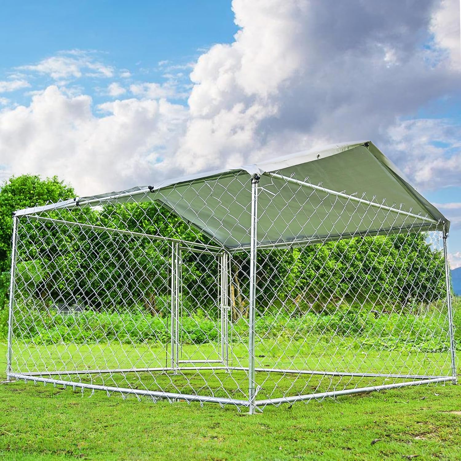 Heavy Duty Outdoor Dog Kennel with Waterproof Roof S6157