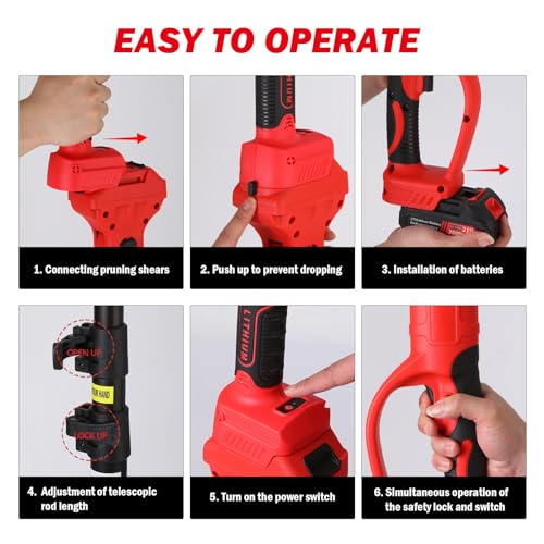Electric Pruning Shears with LCD Display, Cordless, 2 Rechargeable 2Ah Lithium Batteries, 1.2 Inch Cutting Diameter O711674