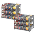 2 Pack 3-Tier Stackable Can Rack Organizer Storage Holder, Silver D866