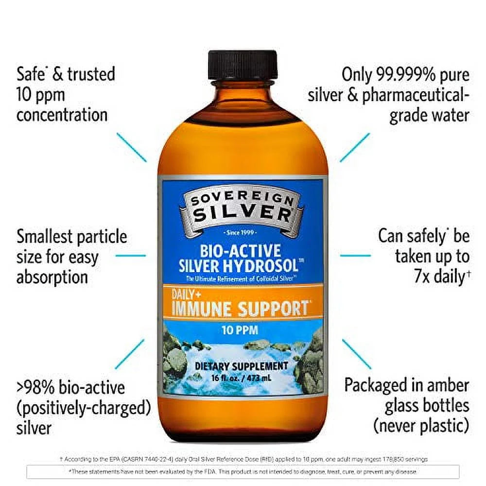 Bio-Active Silver Hydrosol - 10 ppm, 16oz (473mL) V3159