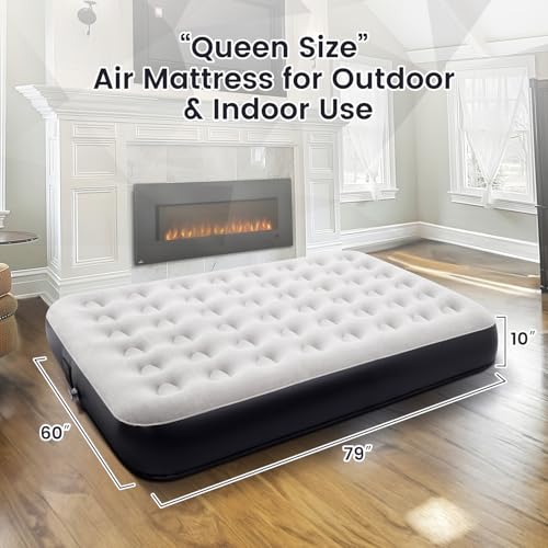 Queen Air Mattress with Built-in Battery Pump W7415