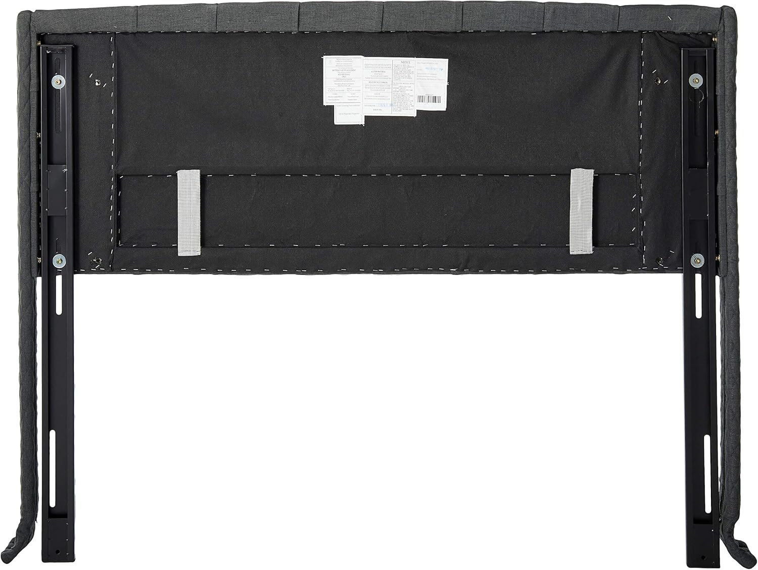 Queen Dark Gray Black Tufted Fabric Headboard B190