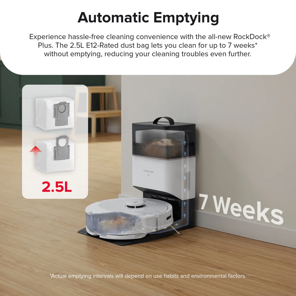 Robot Vacuum and Mop with Self-Emptying, LiDAR Navigation, 5500Pa Suction Power A49854