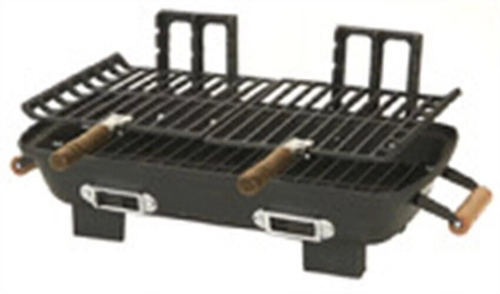 Black Cast Iron Charcoal Hibachi Grill 10 x 18 in. N83117