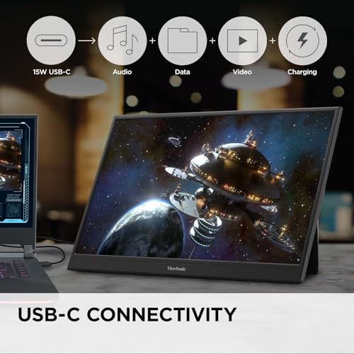 16 Inch 1080p FHD IPS Portable Monitor with Built-in Stand and Protective Case K85863