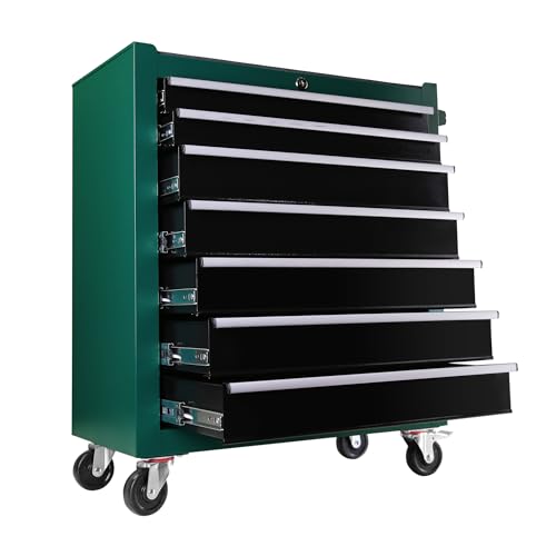 5 Drawers Blue & Grey Rolling Tool Chest with Wheels and 7 Extra Storage Boxes R448787