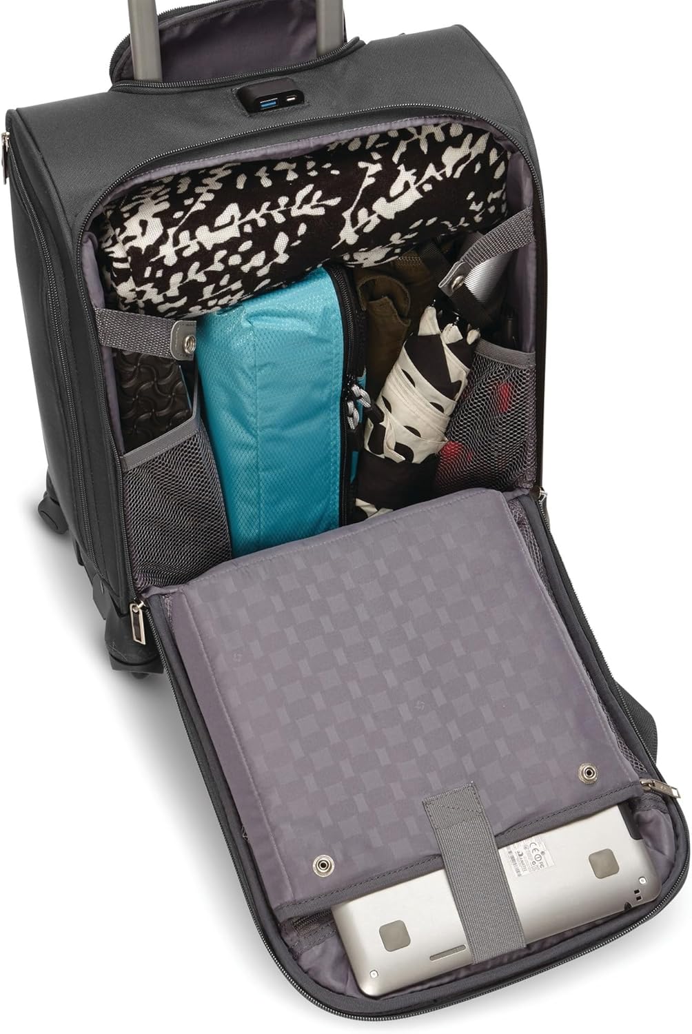 Charcoal 16"H x 13"W x 8"D Rolling Suitcase M433