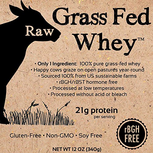 Raw Grass Fed Whey Protein Powder, Unflavored, Unsweetened (12 OZ) L9682