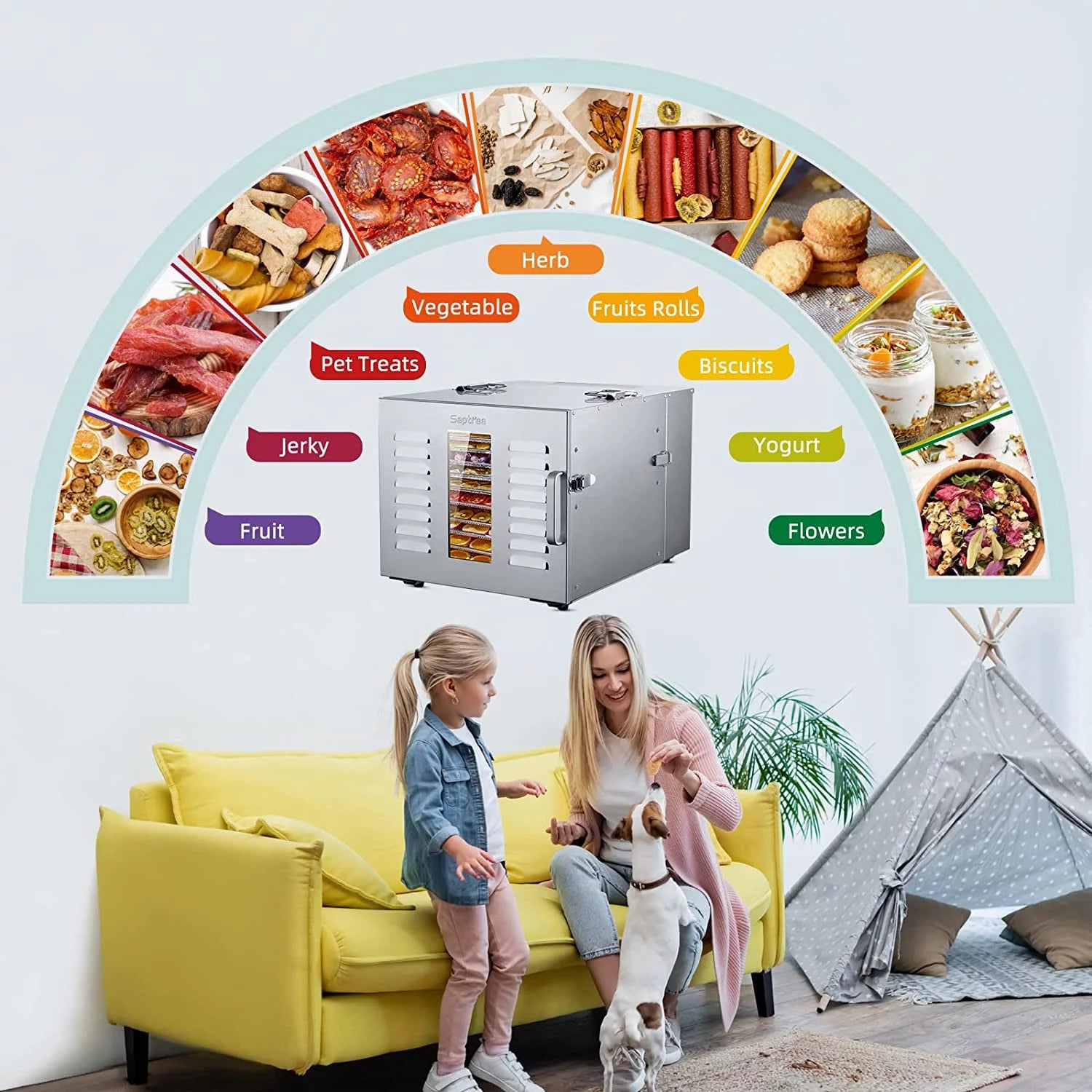 10 Trays Stainless Steel Food Dehydrator S90374