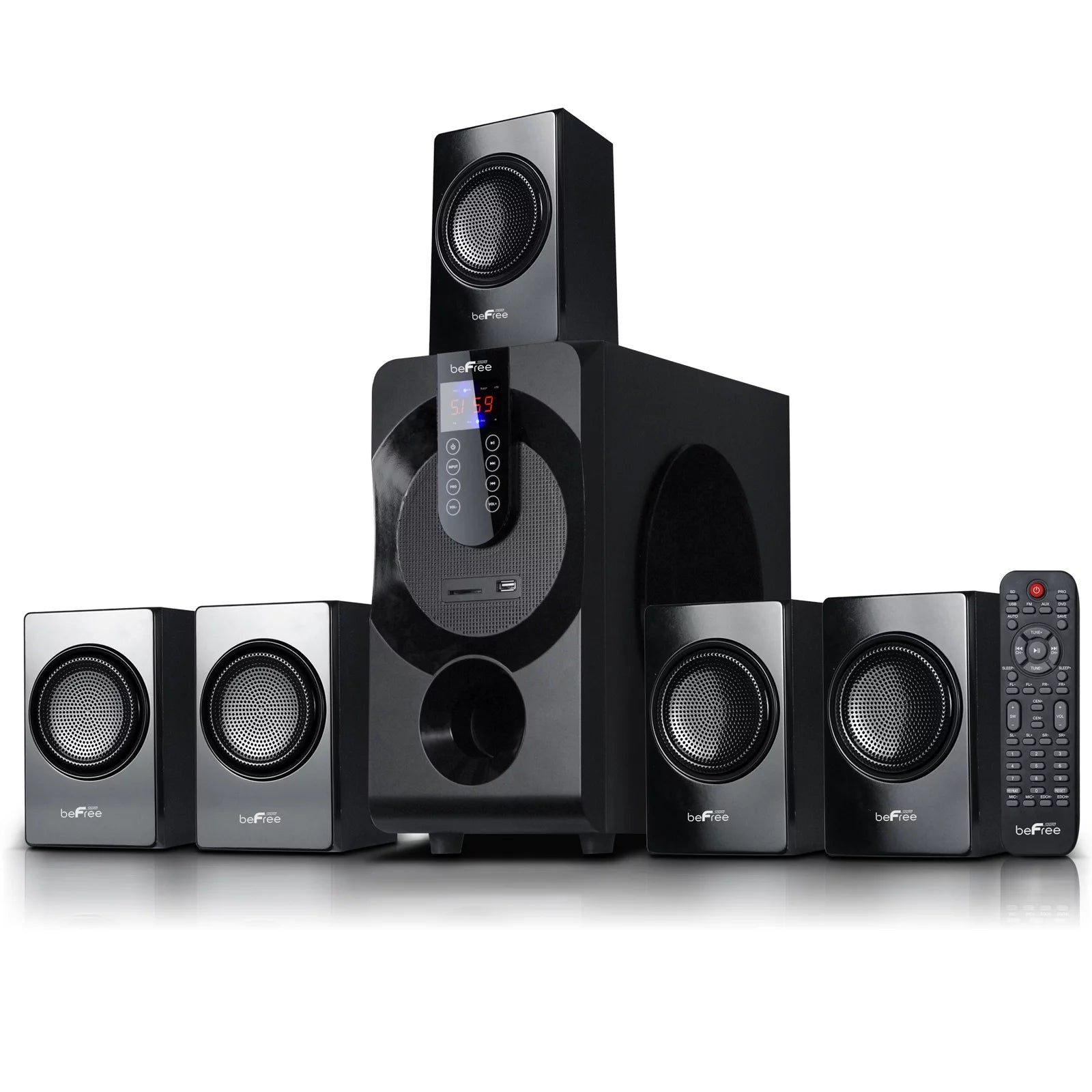 5.1 Channel Surround Sound Bluetooth Speaker System in Black A629
