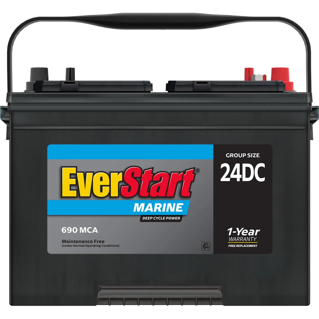 Lead Acid Marine & RV Deep Cycle Battery, Group Size 24DC 12 Volt, 690 MCA Q16913