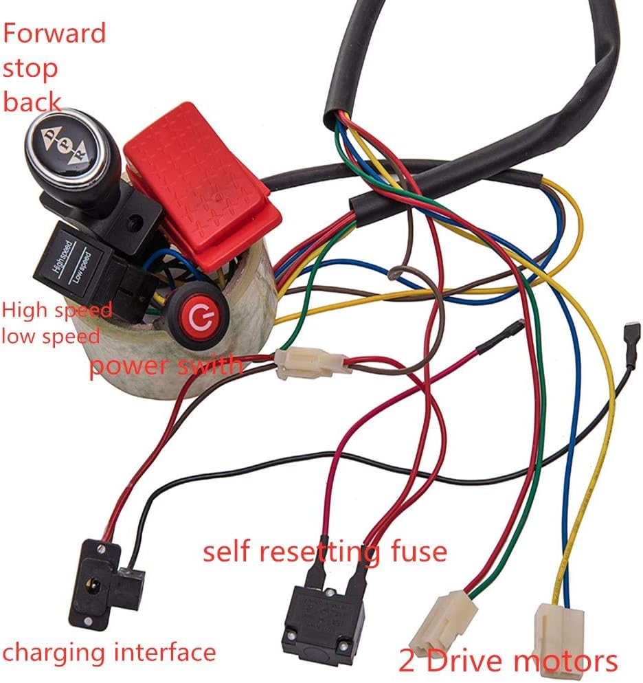 12V DIY Modified Wires Remote Control Circuit Board Wires Switch Gearbox with Motors Electric Ride On Car Accessories Pack of 2 P11769