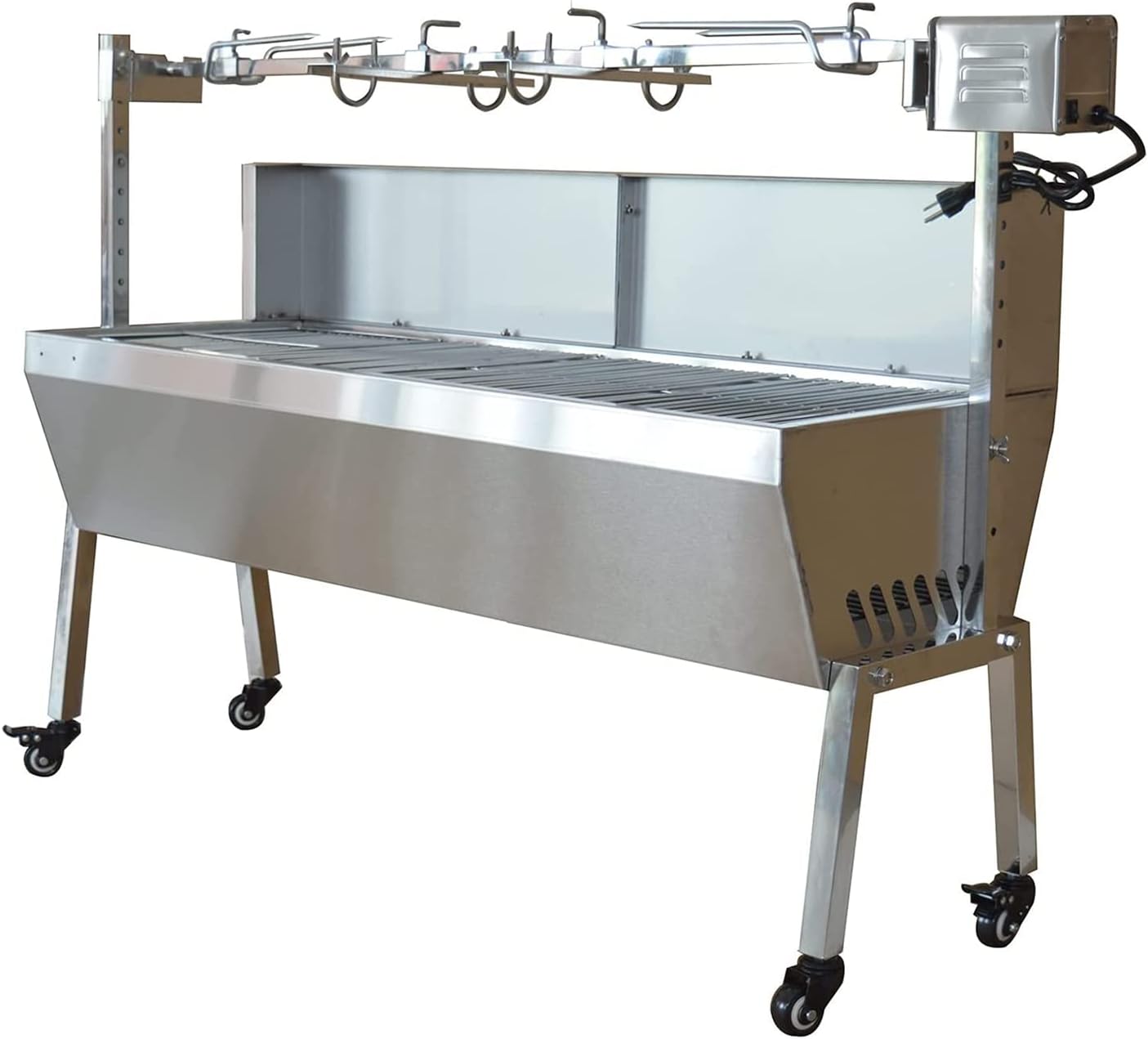 46 Inch Stainless Steel BBQ Charcoal Spit Rotating Grill Roaster D536