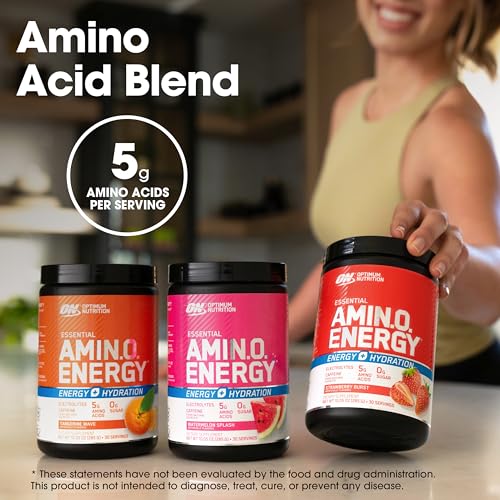 Tangerine Wave 30 Servings Amino Energy Powder with BCAA, Electrolytes, and Caffeine S560696
