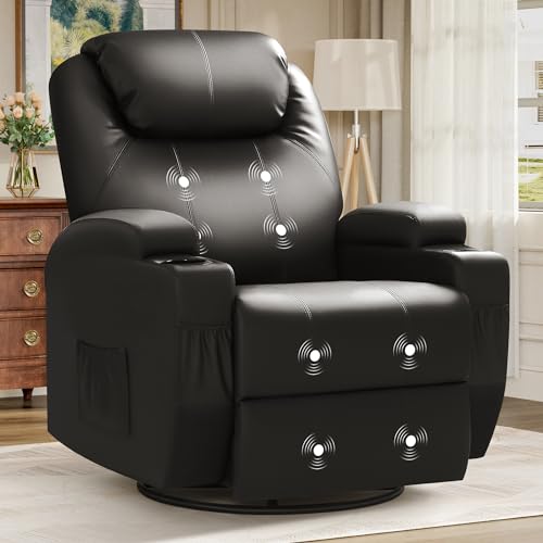 Black PU Leather Power Lift Recliner Chair with Massage O440