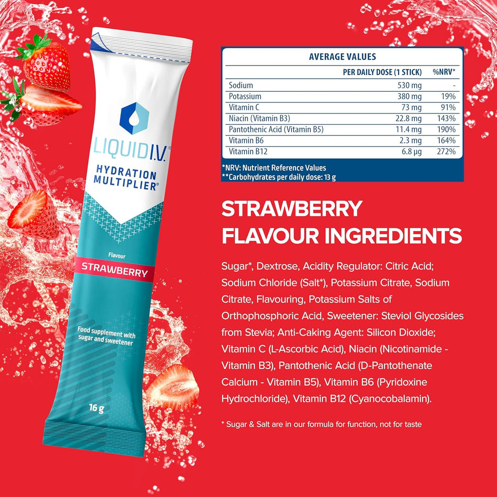 Strawberry Electrolyte Powder Mix, 15 Sachets N921755