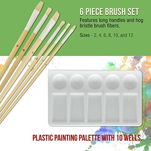 21-Piece Acrylic Painting Set with Wooden Easel, 12 Paint Colors, Canvas, 6 Brushes, Palette L1223