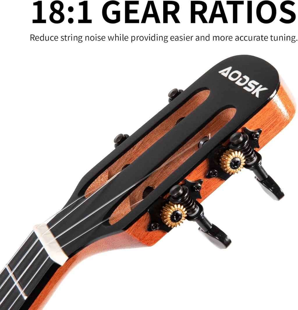 Solid Mahogany 23 Inch Concert Ukulele Starter Bundle Kit with Gig Bag Strap L536044