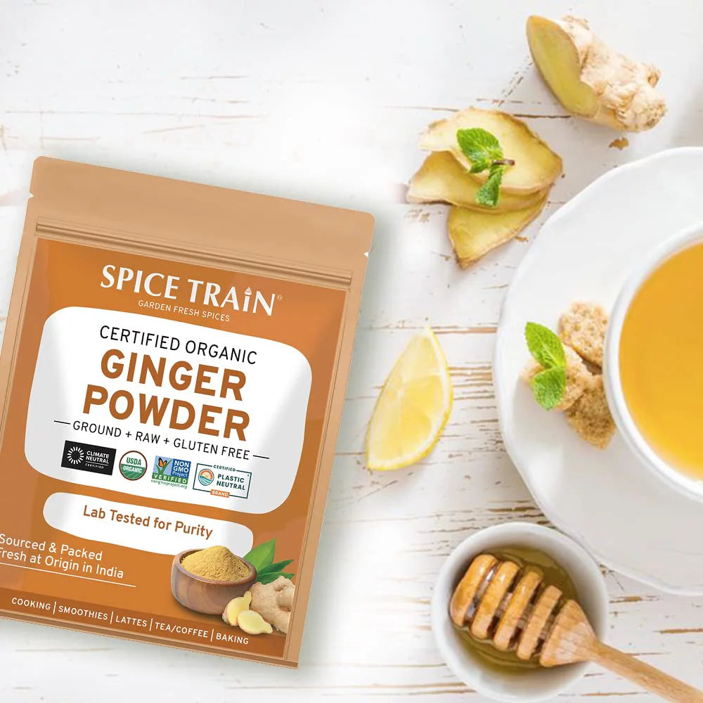 Organic Ginger Powder 454g 100% Raw Ground Ginger Root Powder in Resealable Zip Lock Pouch V382