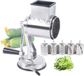 Manual Rotary Drum Food Grater Vegetable Shredder Slicer Grinder Set with 5 Blade Y5086
