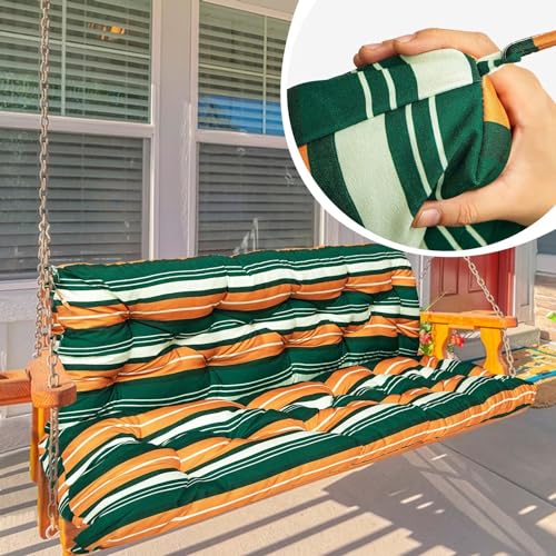 Waterproof 2-3 Seat Replacement Swing Seat Cushion with Backrest and Ties (40 * 60 in) L7153