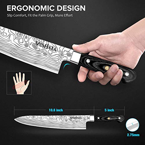 10 Inch German High Carbon Stainless Steel Chef Knife with Micarta Handle A929268