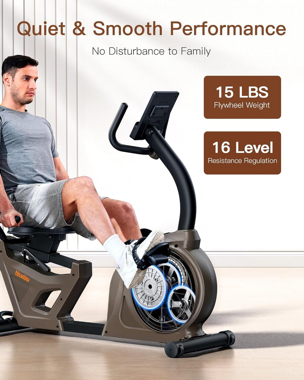 16 Resistance Levels Elliptical Machine and Recumbent Exercise Bike Z1341