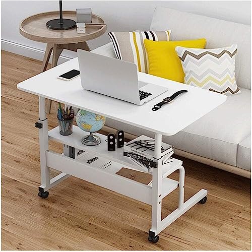 Adjustable Height Mobile Laptop Desk on Wheels (Oak) M24669