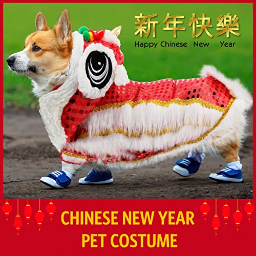 Red Lion Dance Dog Costume Hoodie (2X-Large) Z355