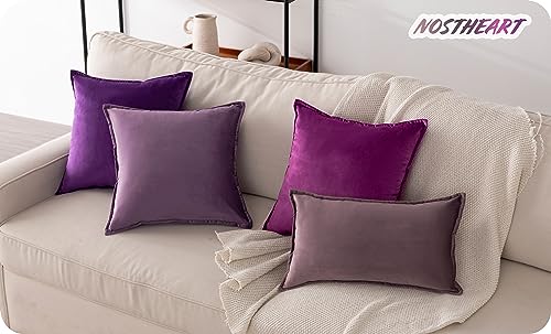 12x20 Inch Set of 4 Velvet Throw Pillow Covers E5616
